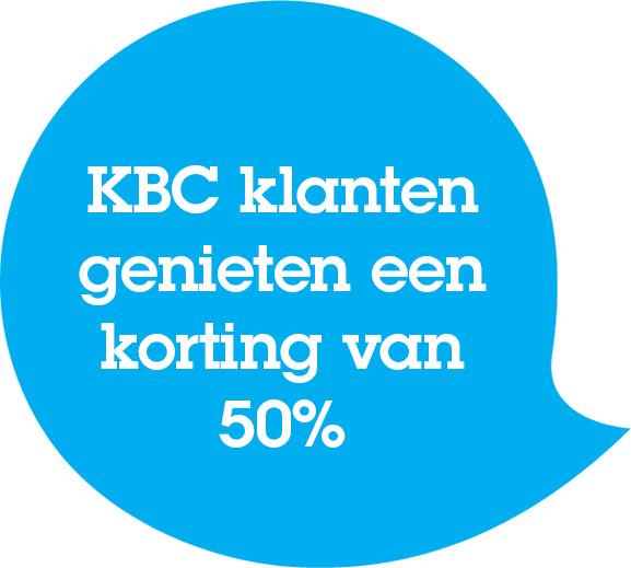 KBC-klanten genieten een korting van 50%